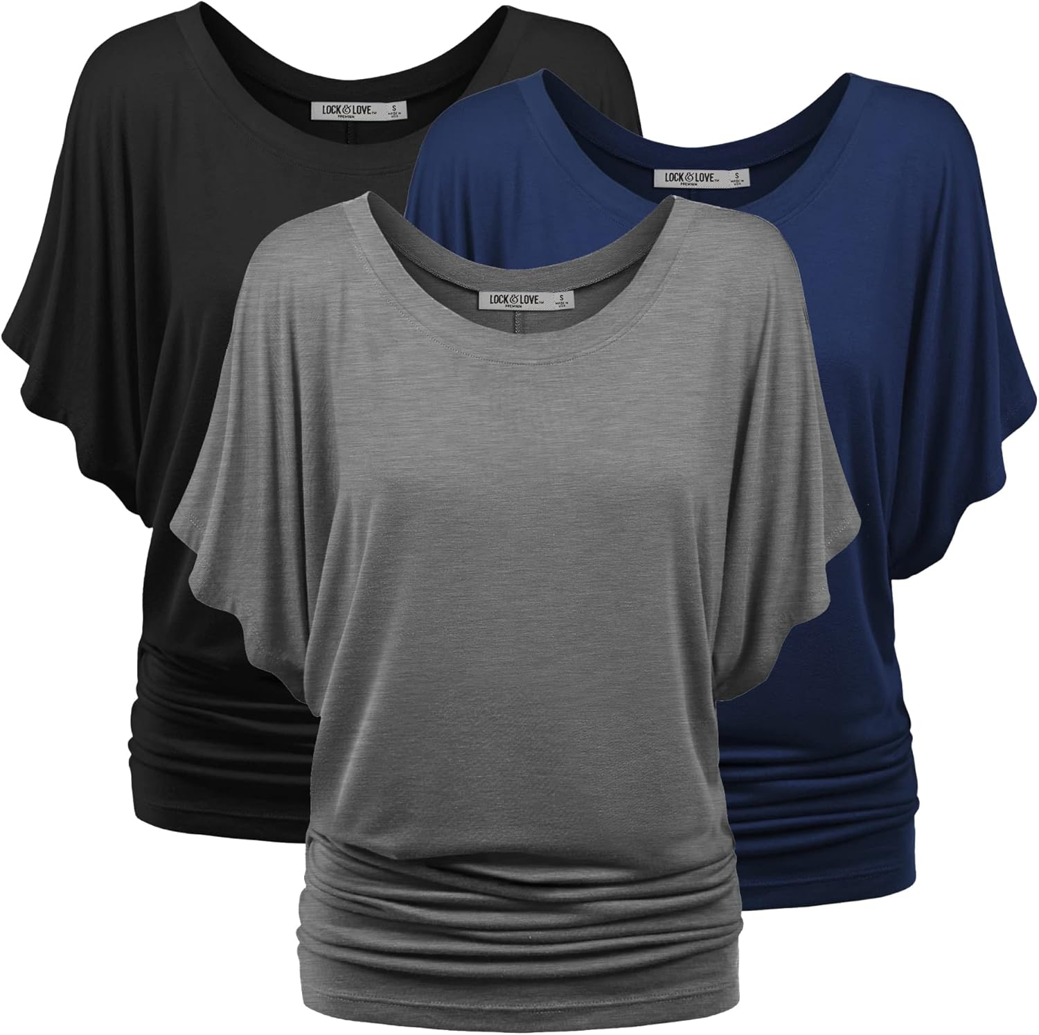 Lock and Love Dolman Top – loose fit short sleeve boat neck