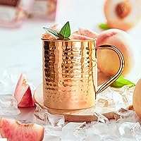 Vista 8 de Taza 100% cobre para Moscow Mule – 12oz martillado cobre puro grueso pared recta