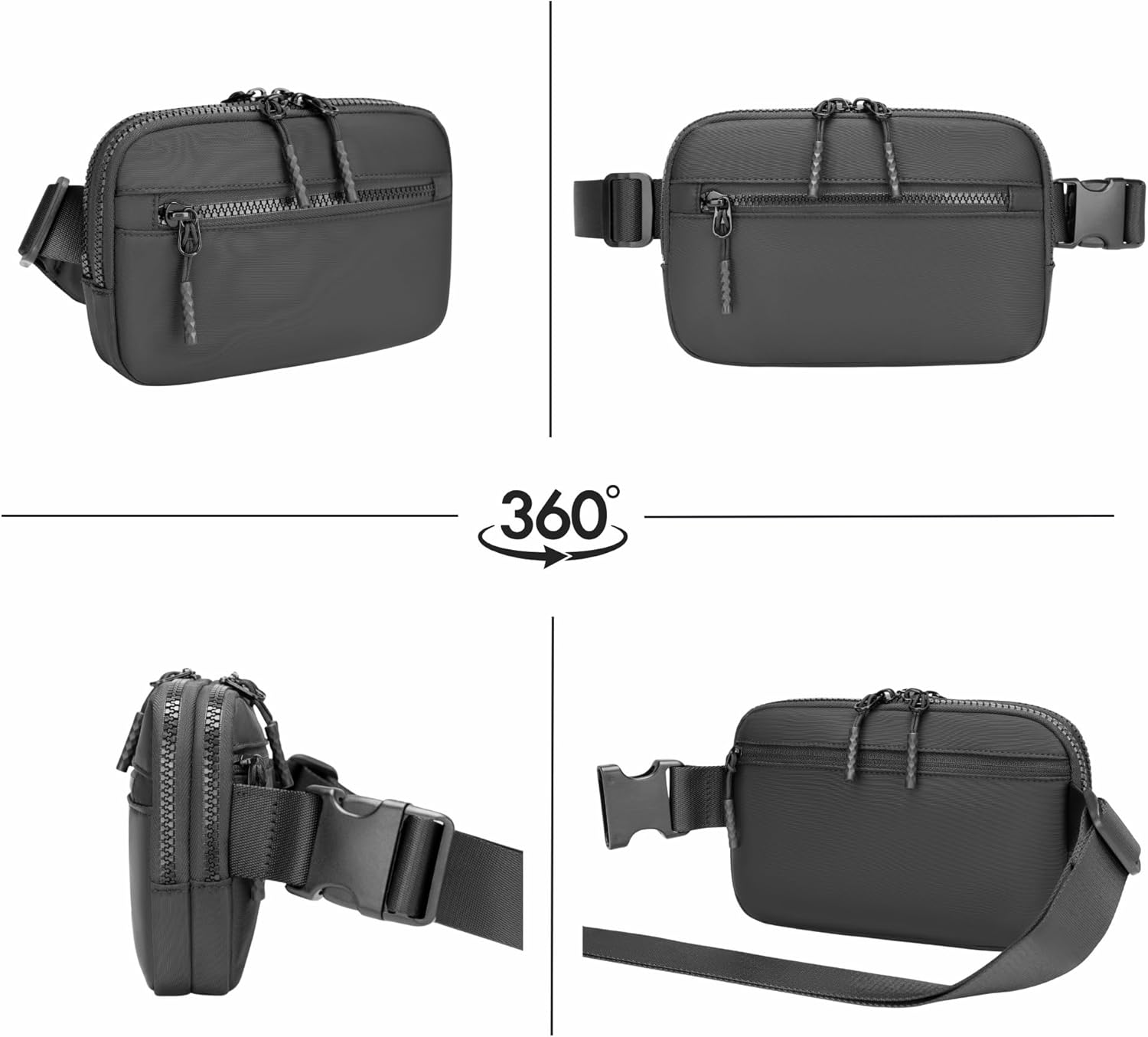 FORZAROCKET Plus Size Fanny Pack | XL Extended Strap 70" | Double Compartment | Women Men Crossbody Sling Bag | Essential-Fit Belt Bag - Image 7