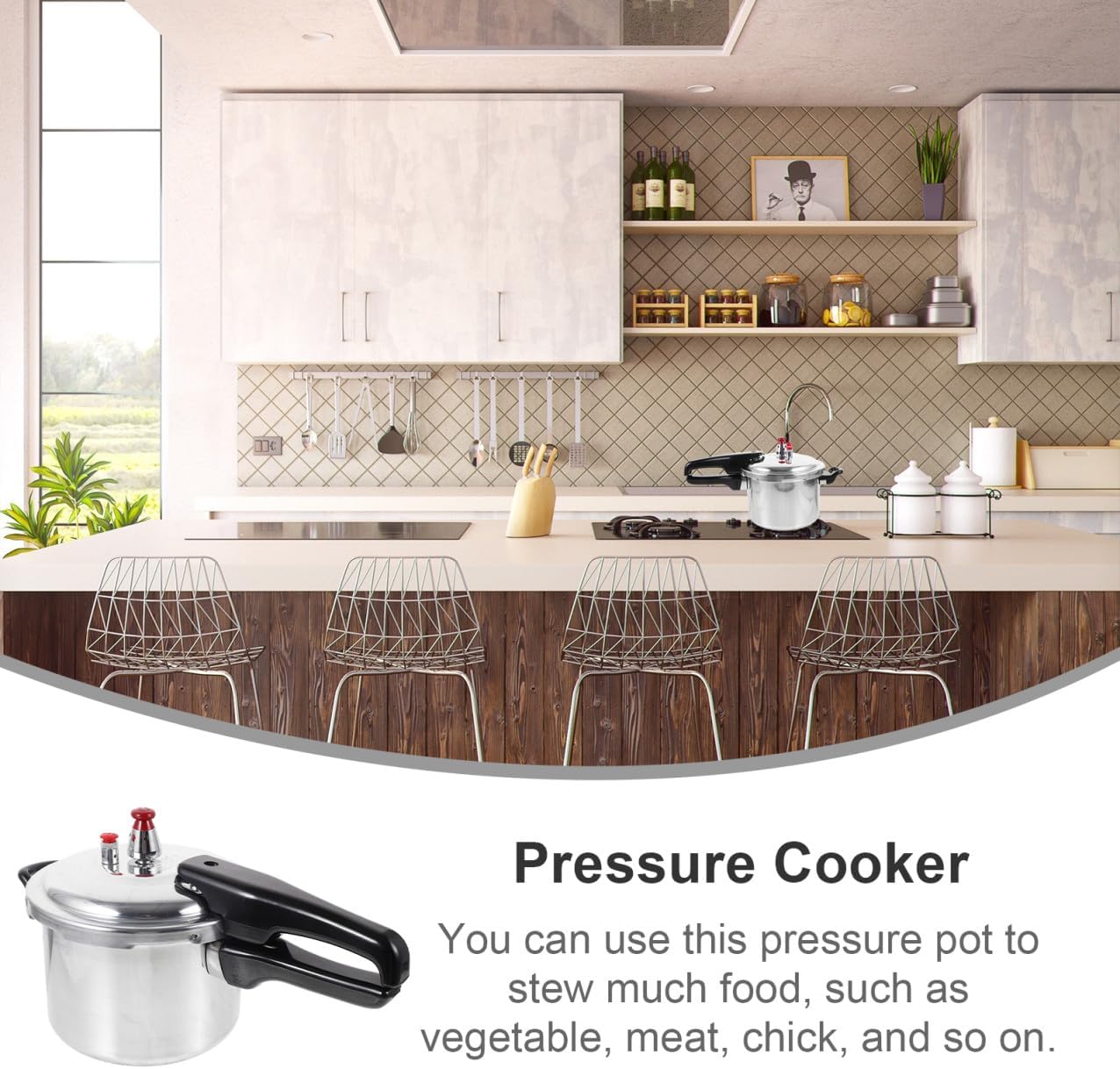 BESPORTBLE Pressure Cooker Pot Thickened Body Safe High Pressure Cooker for Gas Stove