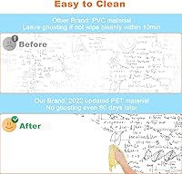 Vista 2 de Nortix White Board Wallpaper, Whiteboard Contact Paper, 3 ft x 4 ft Super Sticky Whiteboard Sticker Wall Decal on Wall, Table, Doors, No Ghosting, 1