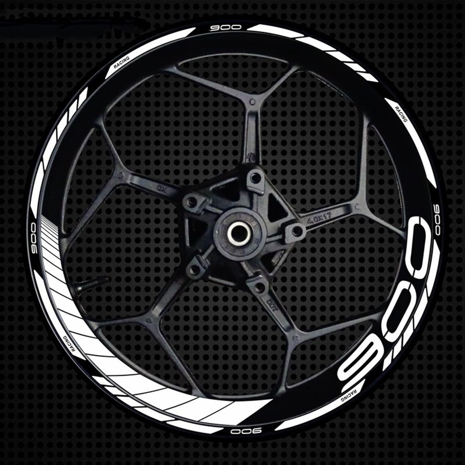Motorcycle Racing Equipment Wheel Tire Rim Decoration Adhesive Reflective Decal Stickers for Kawasaki Z900 Decorative(Color13)