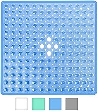 WIMAHA Square Non-Slip Bath Mat with Suction Cups - Durable and Stylish - Non-Slip Shower Mat - Modern Design - Quality Suction Cups - Machine Washable and Latex Free (Blue)