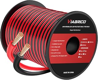 VIABRICO 18AWG 100FT Red Black 2 Conductor CCA Wire for LED Strips, 12V/24V DC Hookups - Flexible Spool Cable