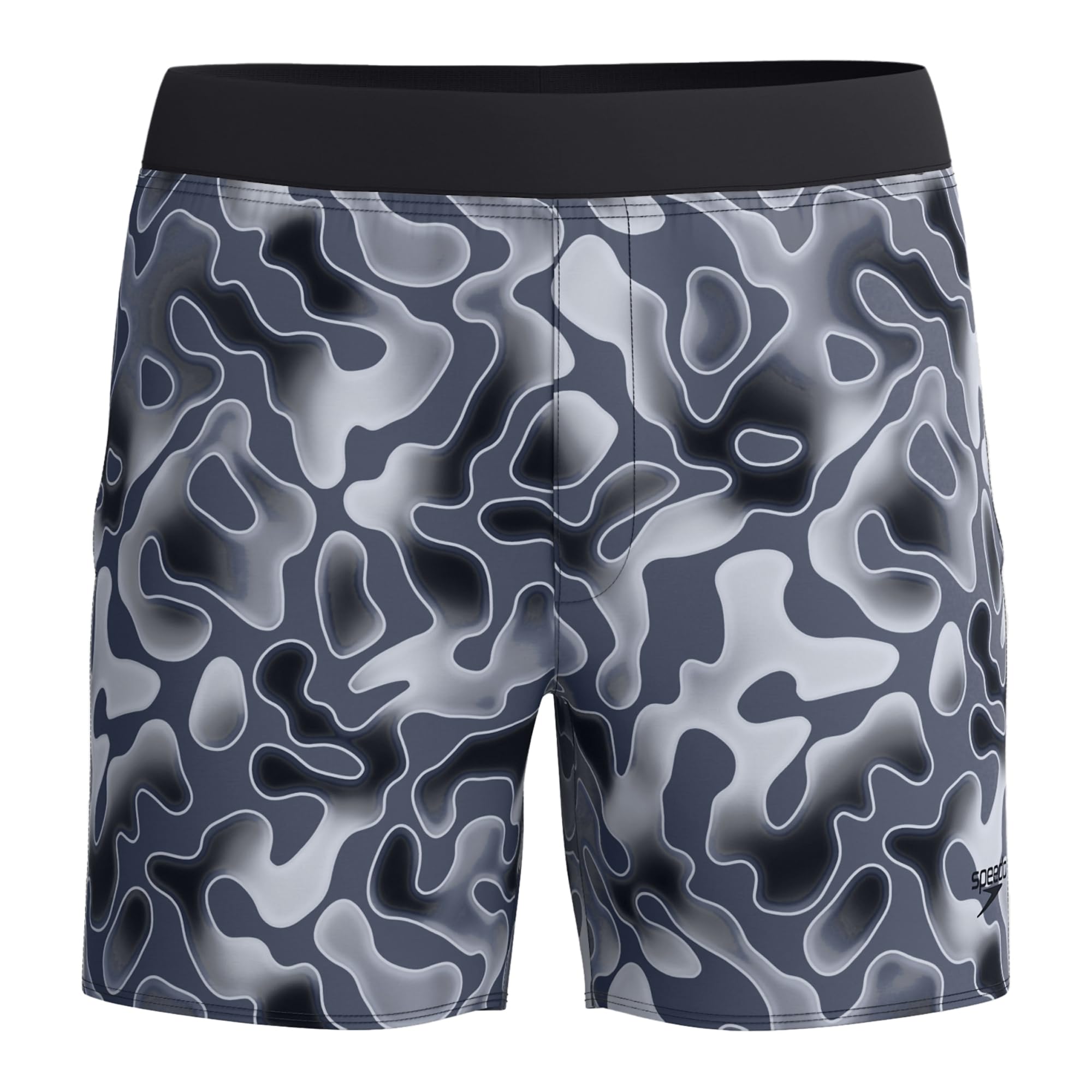 Speedo Lookout Print Volley Shorts | 4-Way Stretch Soft Fabric | Swim | Gym | Run | Quick Drying Grey