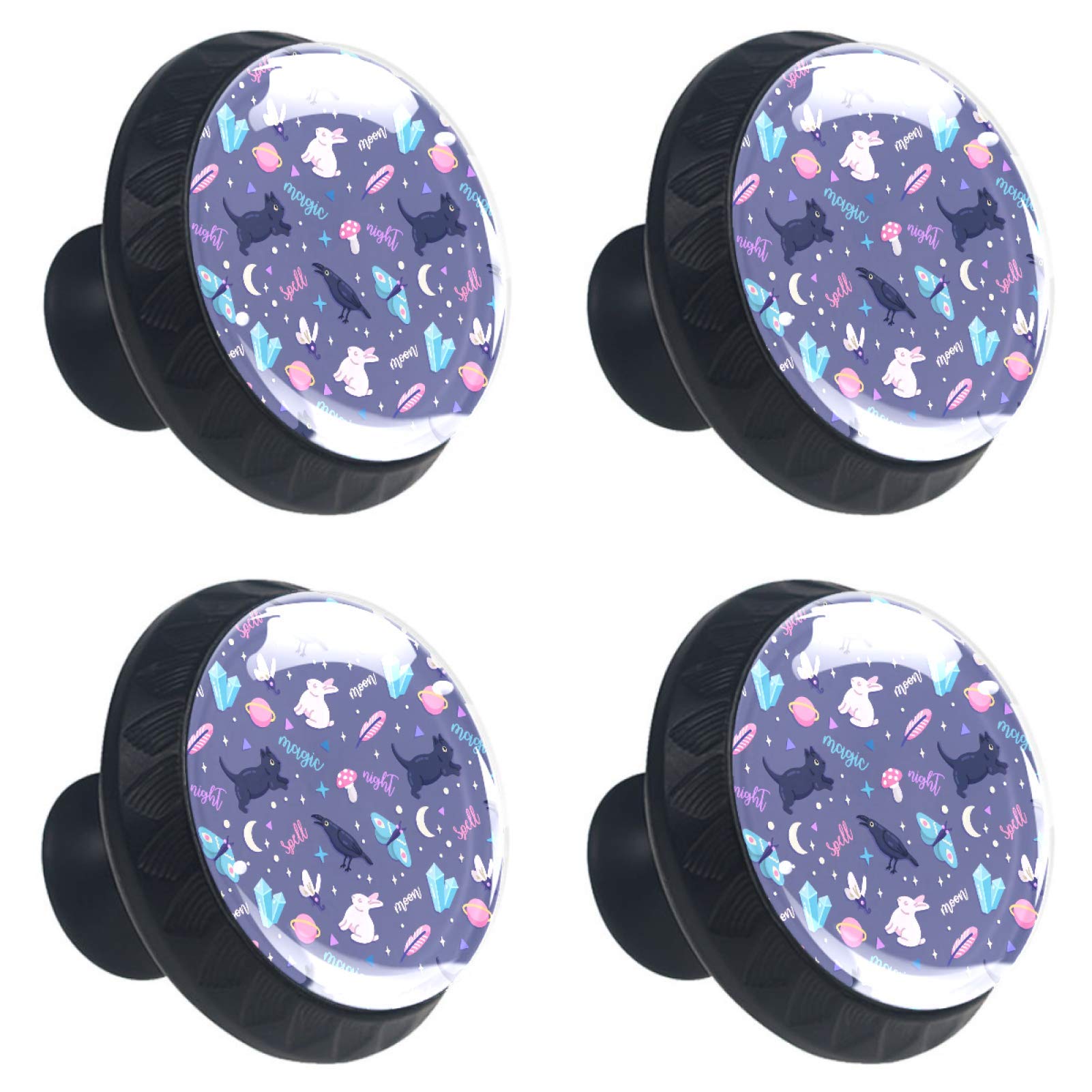 Boutons en verre violet pour changer les poignées de tiroir et buffet