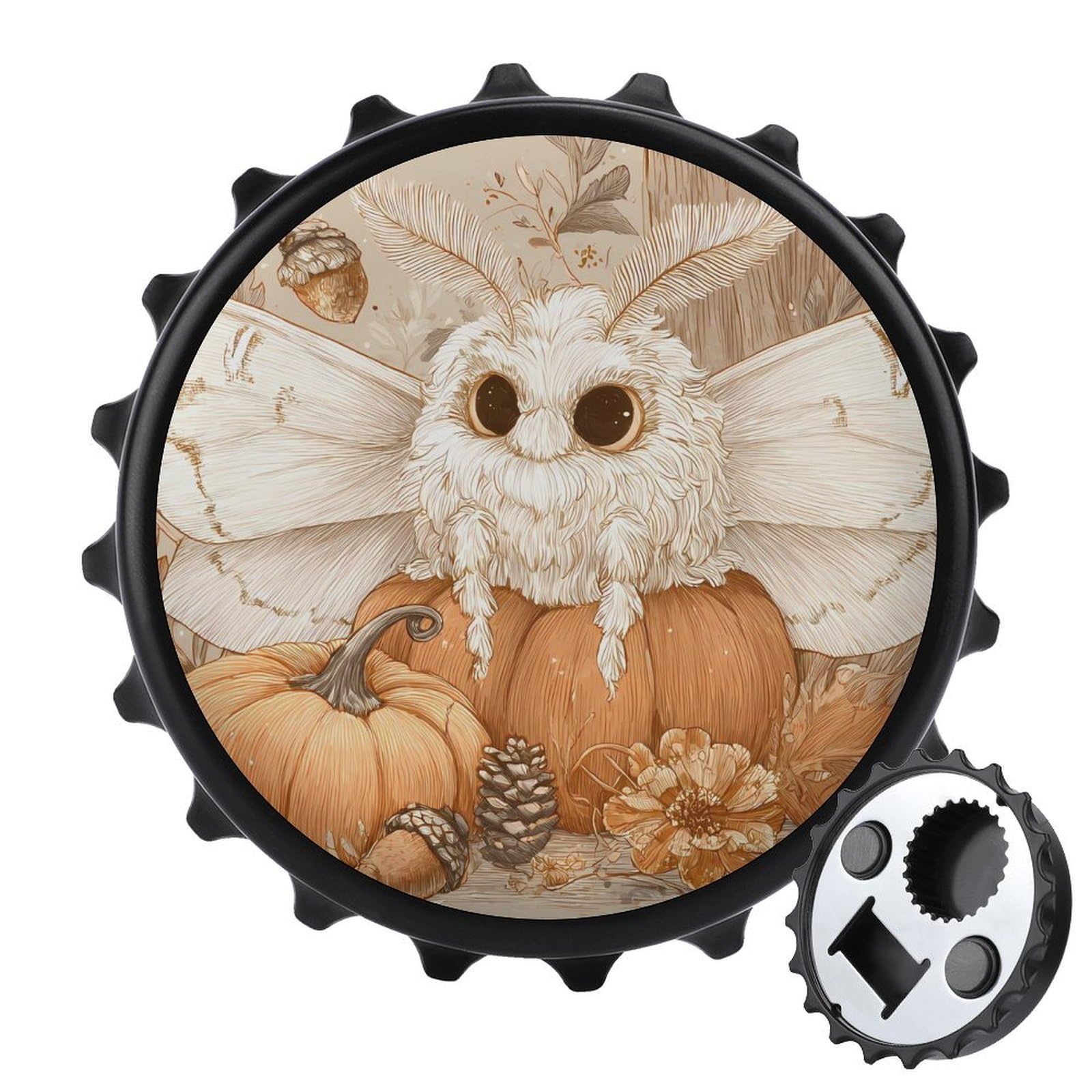 Moth Fall Pumpkin Pine Cones Magnetic Bottle Opener Refrigerator Magnet Fridge Magnets Kitchen Supplies