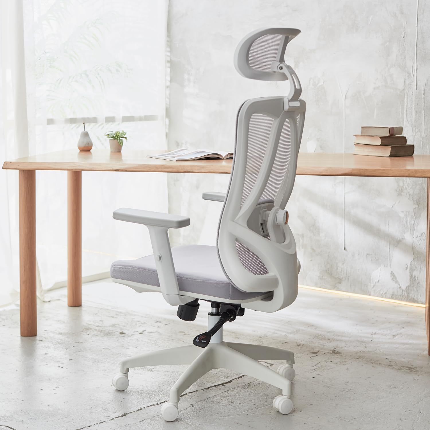 【ilooiloo Official】【135° Synchro-Locking Function】【4D Lumbar Support】Office Chair Mesh High Back with Headrest 4D Adjustable Lumbar Support Height Adjustable Armrest Ergonomic Design (without Gel