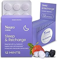 Vista 3 de Neuro Rest & Relaxation Set – 1 mg Melatonina Meltaway Mentas (72 piezas) + Tabletas de melatonina de suministro extendido (144 piezas) – Ayuda
