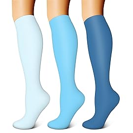 FEYHAY Copper Compression Socks (3 Pairs) 15-20 mmHg Circulation is Best Athletic & Daily for Men & Women, Running, Climbing
