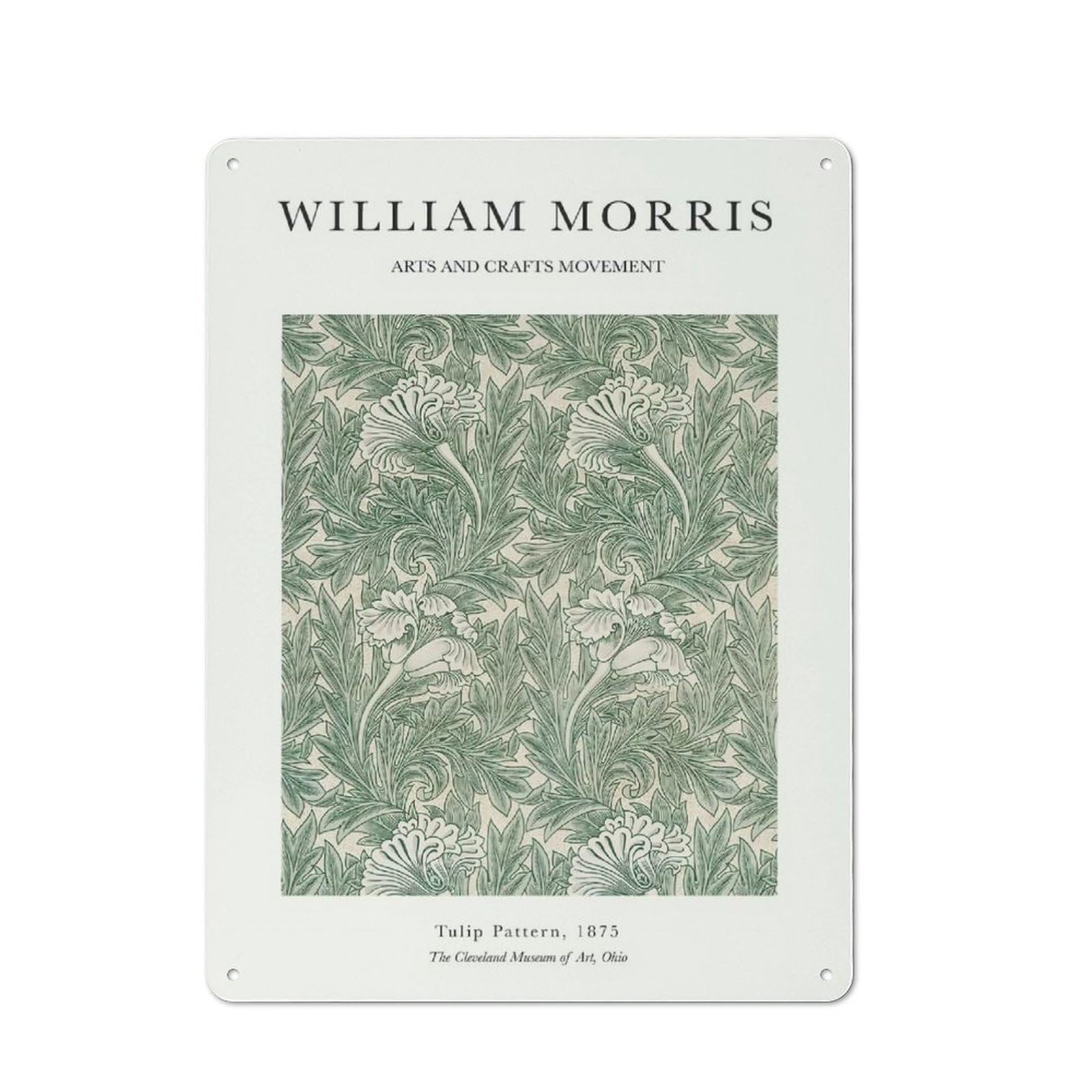Junmoney Style-11 William Morris Tulip Tin Sign 40X30cm, Vintage Home Bar Decor For Cafe, Pub, Workshop Or Home Bar, For Relaxed Wall Styling