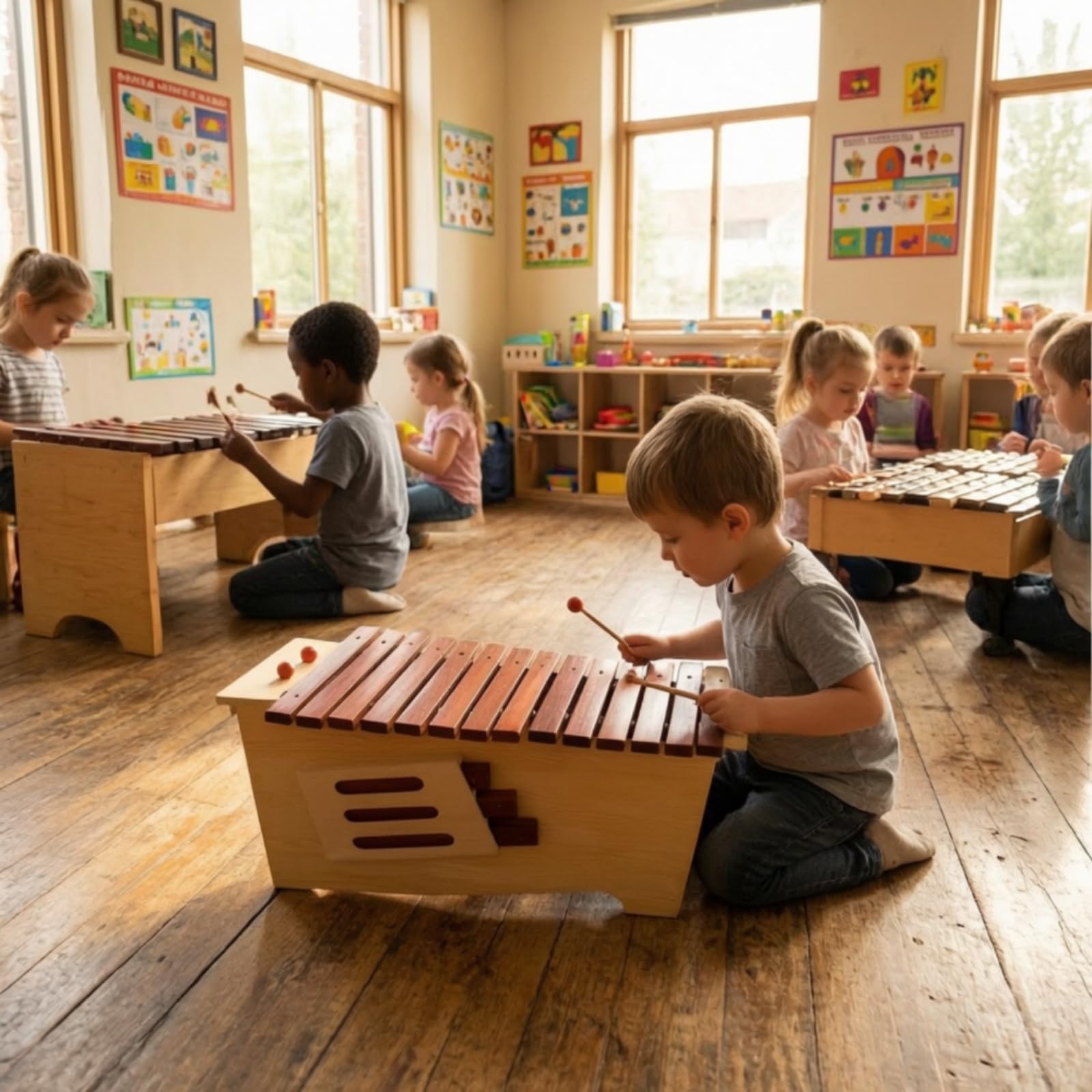 Xilofono Educazione Musicale Xilofono in Legno Didattico Battente per Insegnanti di Musica, Bambini, Scuola Prescolare, Alto
