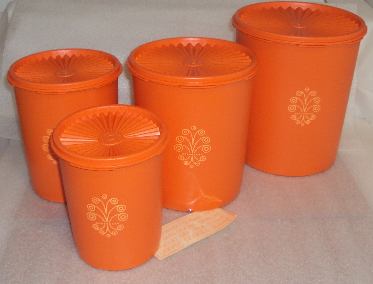 vintage Tupperware - Saupoudreuse Tamis avec reservoir gradué orange