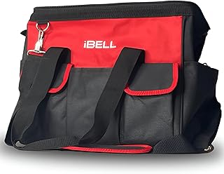 IBELL 14'' Multipurpose Tools Storage Open Mouth Bag for Easy & Convenient Storage for Electricians Plumbers & Technicians Household Tool Organiser For all Hand & Power Tools