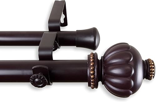 Miniatura 4 de Rod Desyne Manhattan - Barra de cortina doble (1.0in), color caoba
