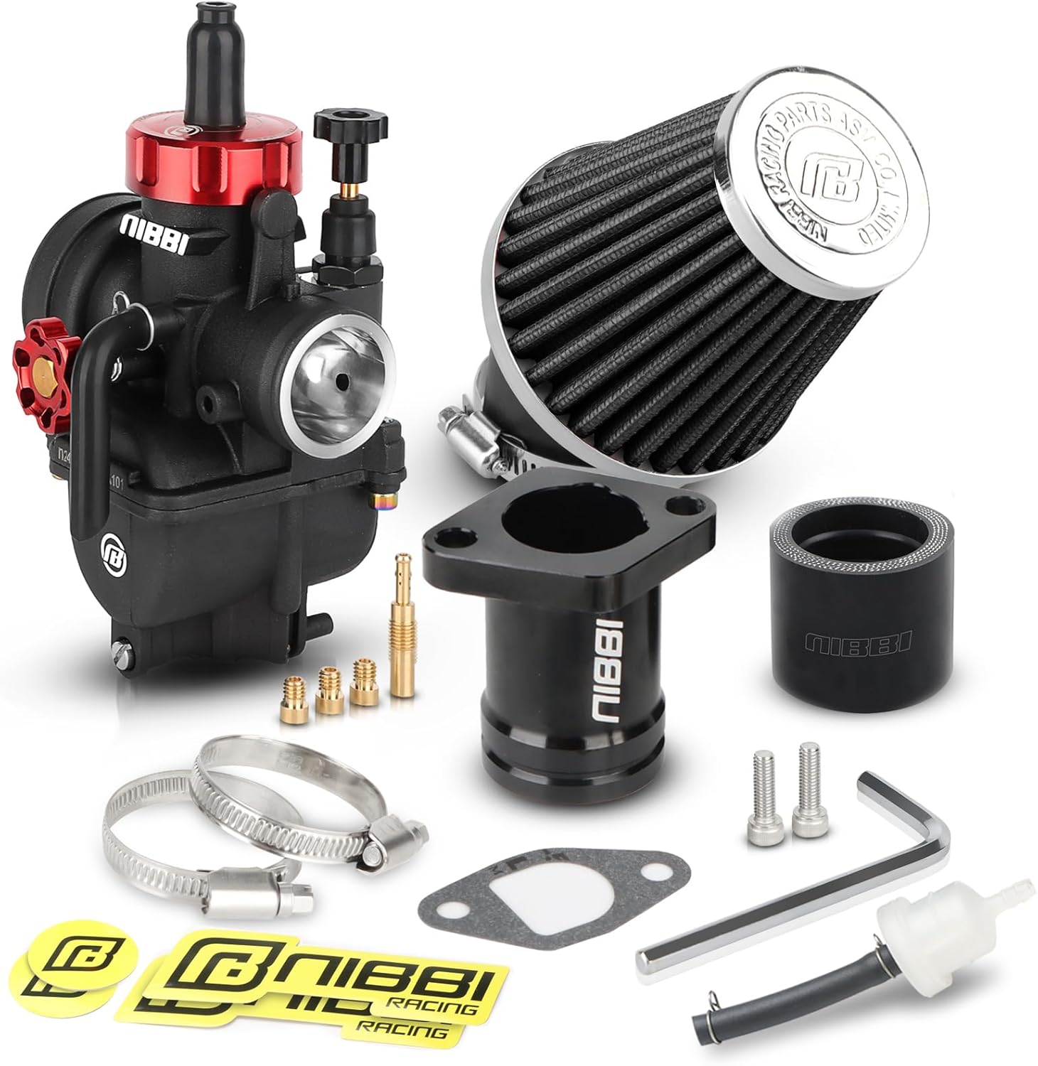 NIBBI 24mm Carburetor Kit for Predator 212 Coleman Predator 212cc 196cc 224cc Engine Mini Bike Go Kart Performance Parts Black