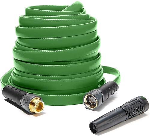 La manguera de jardín de goma Bernini No Kink de 50 pies es ligera compacta y mantiene el flujo de agua con tecnología XFlex de 58 pulgadas x 50
