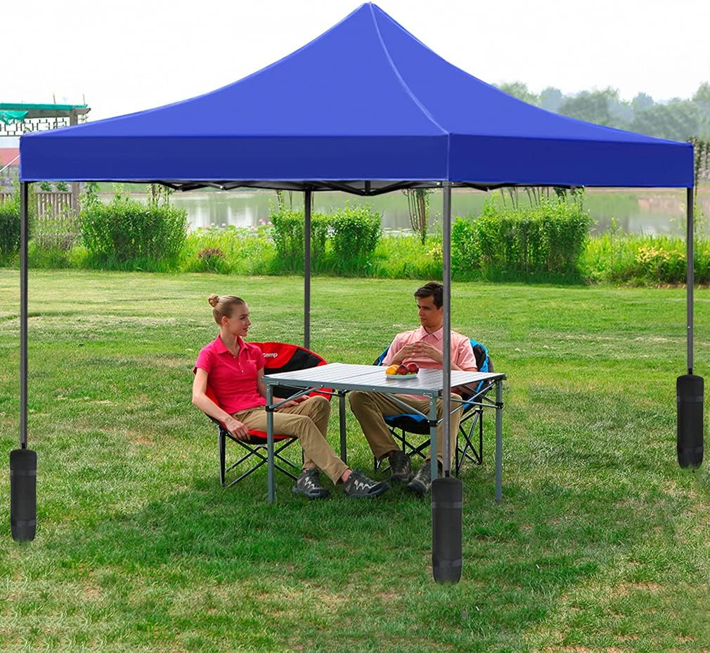 10 x 10ft Pop Up Canopy Tent,Party Tent,Patio Ez Up Canopy Sun Shade Wedding Instant Folding Protable Better Air Circulation Outdoor Gazebo with Removable Sunwall and Backpack Bag (Blue)