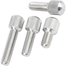 50pcs Stainless Steel Knurled Screws M2 M2.5 M3 M4 M5 M6 with Small Head Thumb Screw Hand Tighten Curtain Lock Screws 50Pcs M4*16