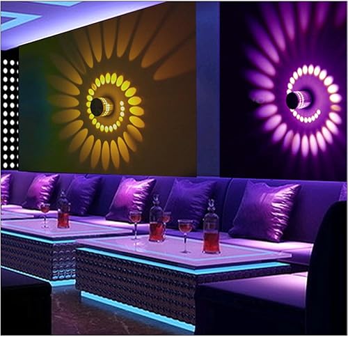 Colorido RGB espiral agujero pared lámpara superficie instalar decoración casera luz LED luminaria iluminación