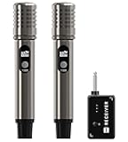 Wireless Microphones, Microphone with One-to-One Chip Connection and Rechargeable Receiver, 40H Duration, 200FT Range Receiving, Less Latency, Metal Construction Microphone for Singing