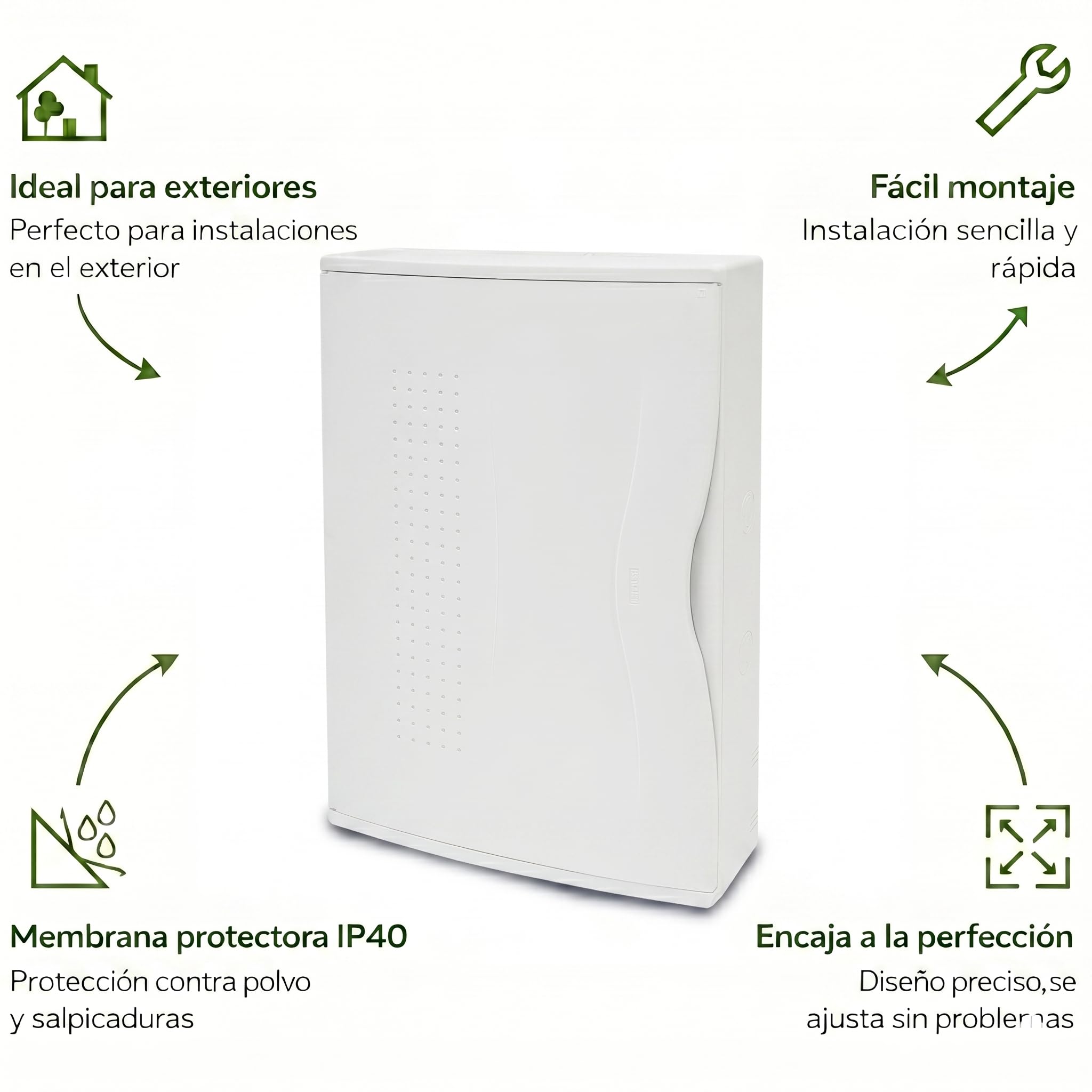 Cuadro Eléctrico de Superficie 36 Módulos 3 Filas 460x310x110mm con Puerta Opaca IP40 400V ABS