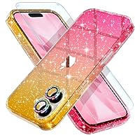 Vista 24 de Choiche, funda para iPhone 14 de mujer, brillante, protección de grado militar, 2 cubiertas de lentes de cámara Diamond, 2 protectores de vidrio