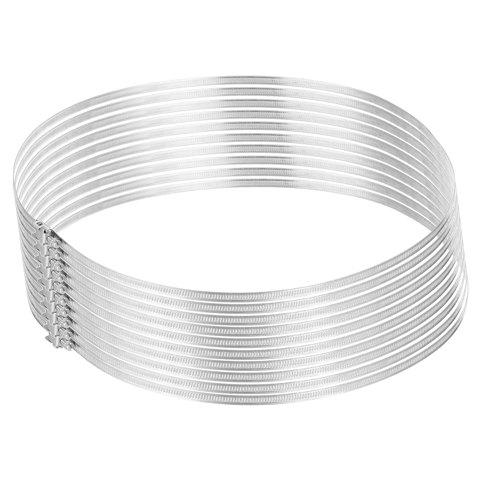 QUARKZMAN 24 Pollici Fascette Per Condotti In Acciaio Inox 304, 10 Pc Fascette Regolabili Con Meccanismo A Vite Per Tubi Flessibili Riscaldamento Raffreddamento Scarico Ventilazione