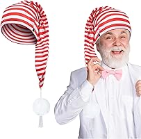 WEITAPYT Sleep Cap Men and Women, Sleep Hat with Pompon, Night Cap, Dwarf Hat, Great for Theme Parties, Costume Parties,...