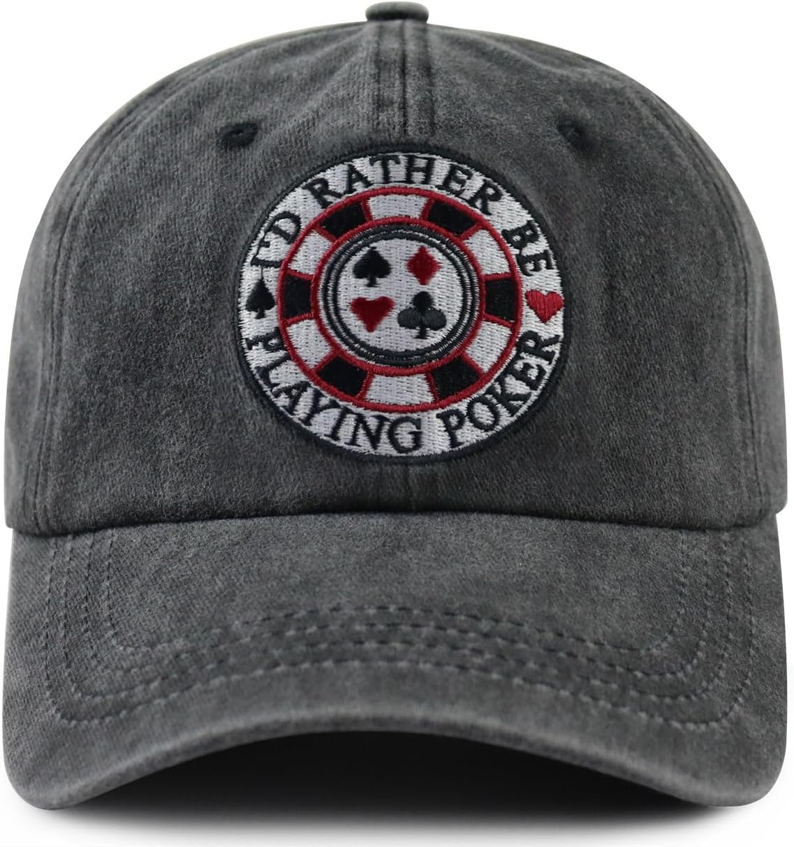 Goyklrb I'd Rather be Playing Poker Hat for Men, Funny Adjustable Cotton Embroidered Poker Player Gifts Baseball Cap