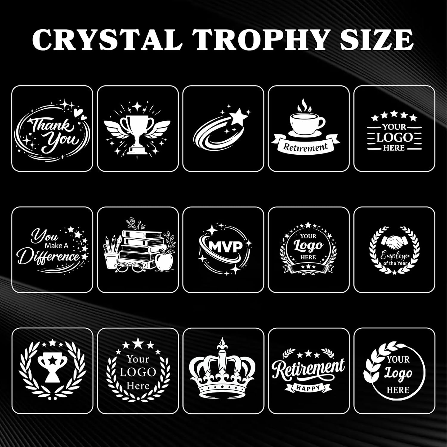 SHIP NEXT DAY, Custom Crystal Trophy - Personalized with Company Logo, Employee Name & Award Title, 3D Engraved K9 Crystal Employee Recognition Award for Years of Service, Leadership, Appreciation