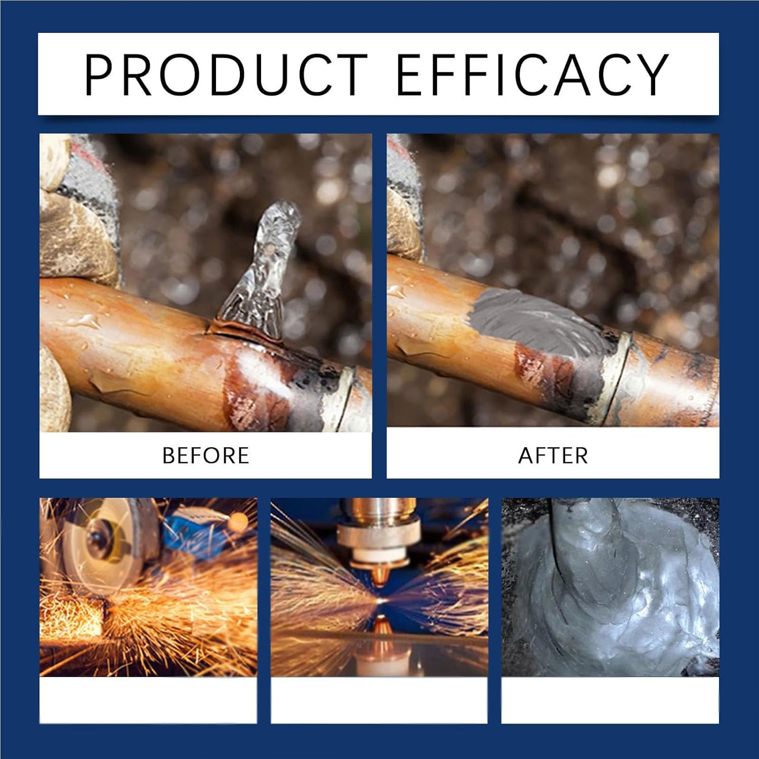 Metal Repair Glue, Strong Foundry Glue, High Temperature Resistant Welding, for Metal, Plastic, Ceramic, Wood, Bonds Steel, Easy to Use