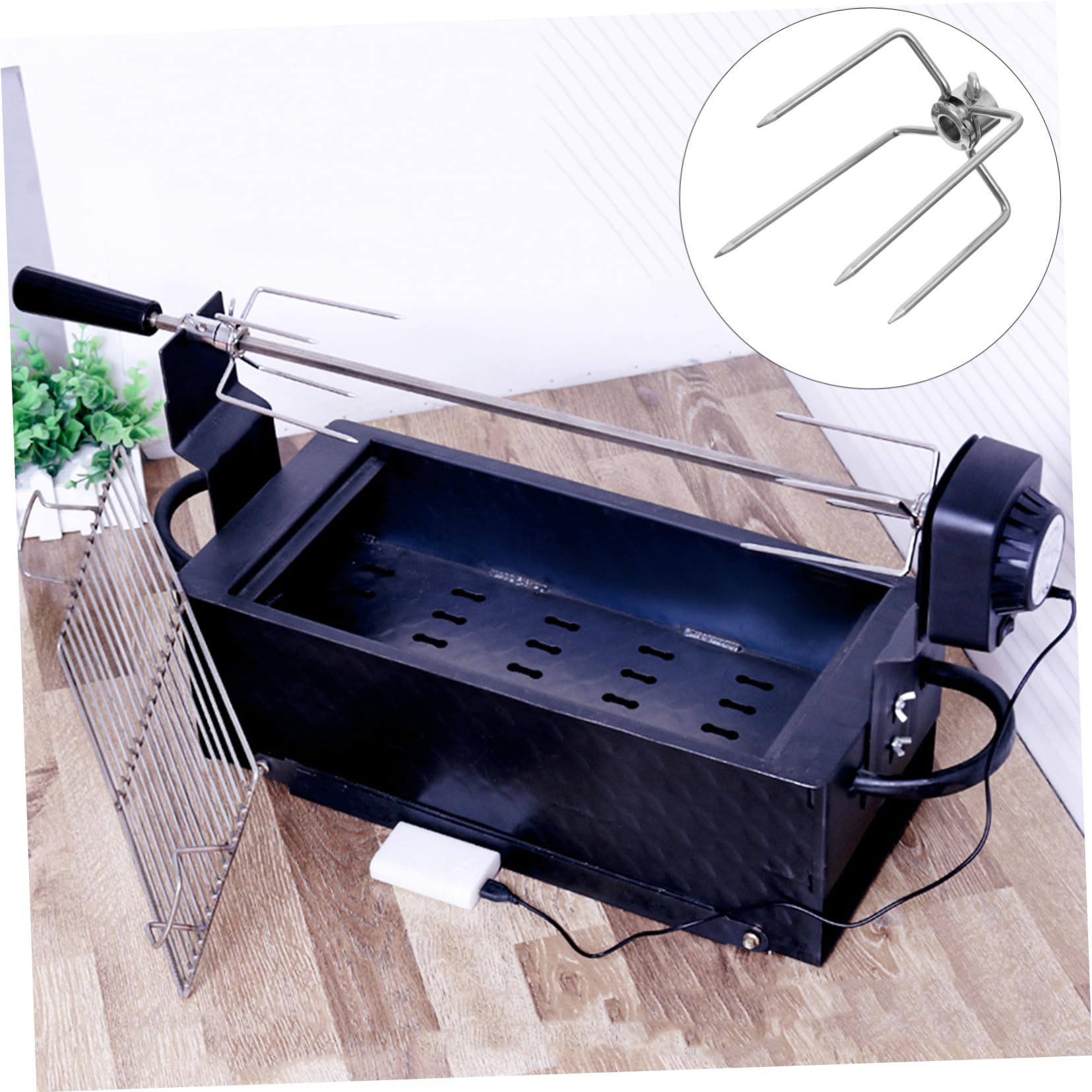 VICASKY 2pezzi Forchette Per Carne Girarrosto in Acciaio Inossidabile Forchette Per Barbecue Da Spiedo Accessori Per Riutilizzabili e Lavabili in Lavastoviglie