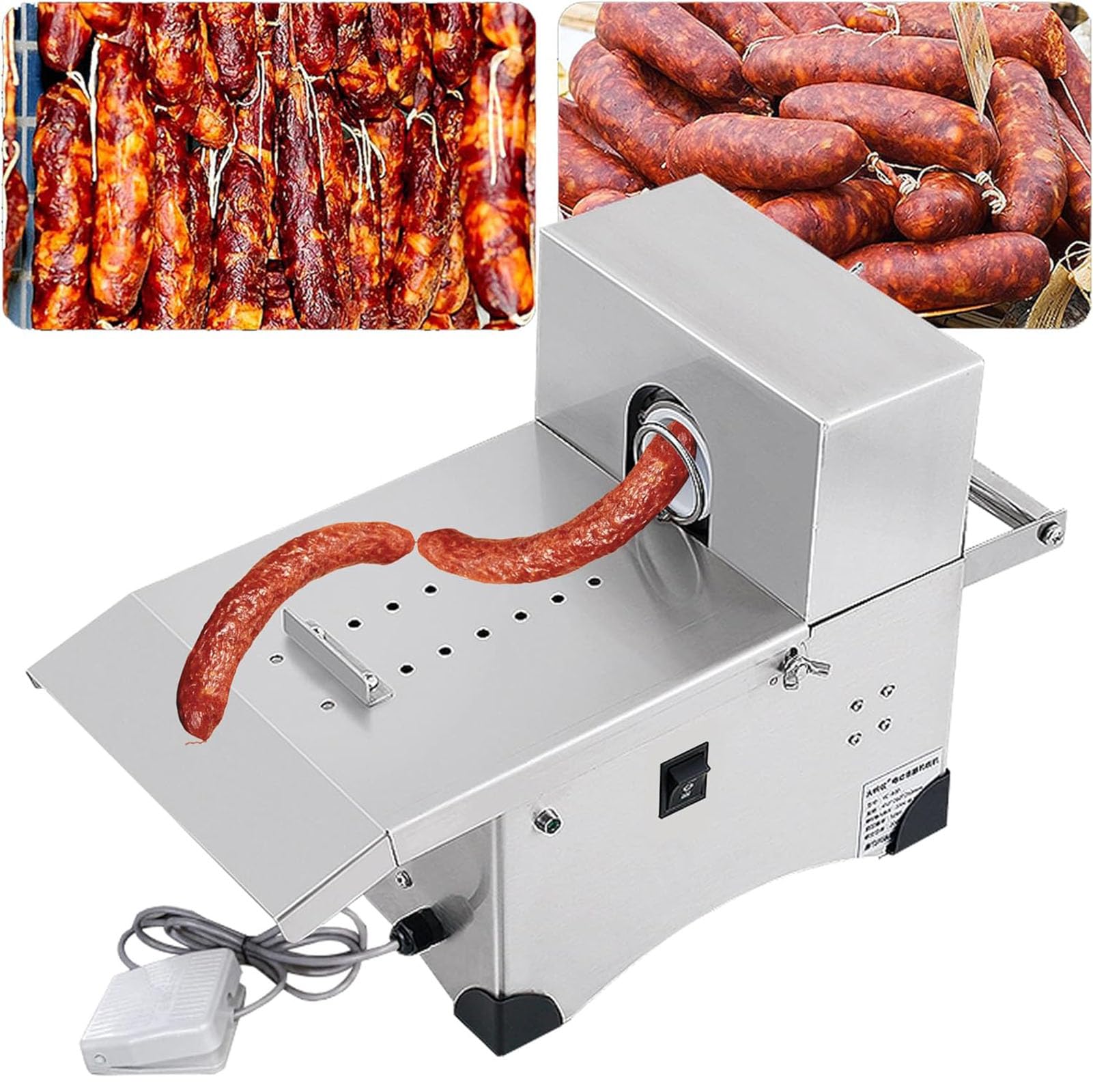 Eiwitany Automatic Stainless Steel Sausage Linker Machine - Adjustable Length,for Butchers & Supermarkets, Sausage Tying & Knotting Tool