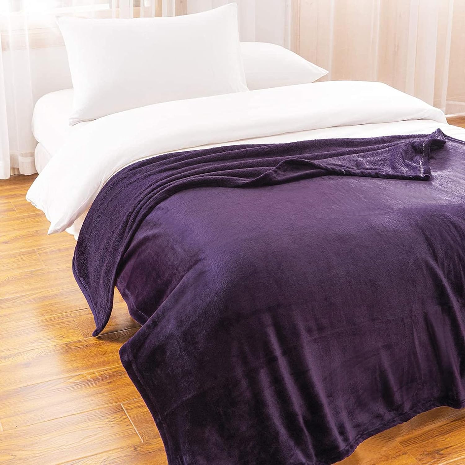 KEPLIN Purple Throw Blanket - 60x80 in I Soft, Fluffy, Warm, Light Microfiber Fabric Design, Couch and Bed Large Fleece Blankets, Perfect for Adults or Children's Gifts - Fleece Blanket Double