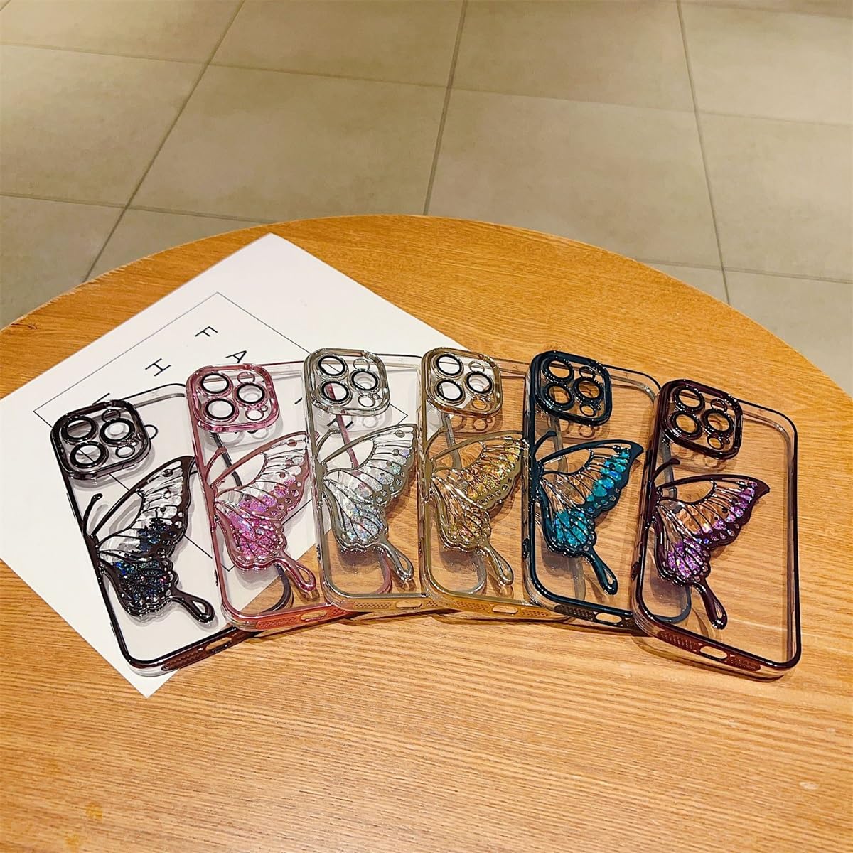 Hadwii Custodie e cover per iPhone 12 Pro Max Glitter Trasparente 3D Farfalle Custodia Brillantini Liquido Quicksand Morbido Silicone Antiurto Protettivo Ragazza Case per iPhone 12 Pro Max, Argento