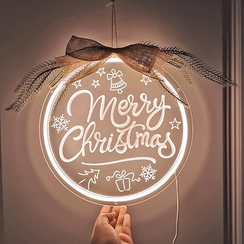 Miniatura 1 de Letreros de luz de neón LED de neón de Feliz Navidad, decoración artística 3D para fiestas de vacaciones, dormitorio, tienda de negocios, ventana,