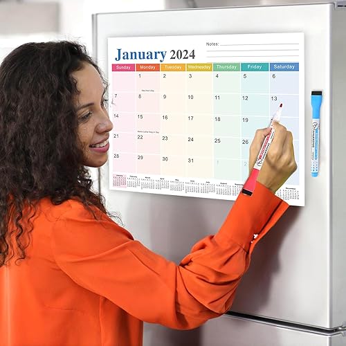 Miniatura 4 de Calendario magnético 2024-2025 para refrigerador, funciona desde enero de 2024 hasta junio de 2025, calendario de refrigerador 2023-2024 para