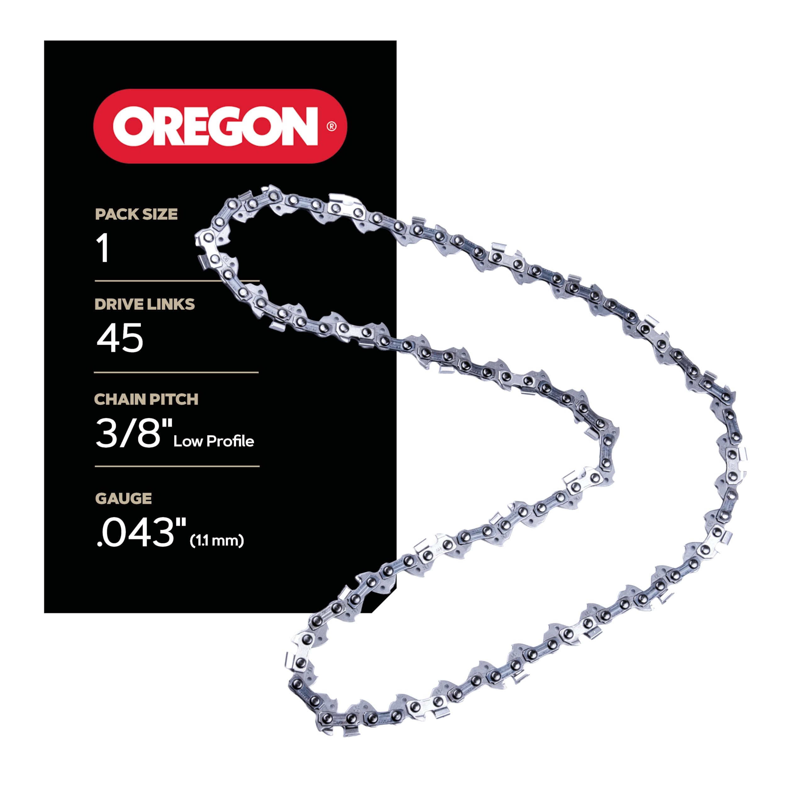 Oregon R45 AdvanceCut Chainsaw Chain for 12-Inch Bars, Fits Dewalt, Craftsman, Husqvarna, Ryobi, Black & Decker, 45 Drive Links
