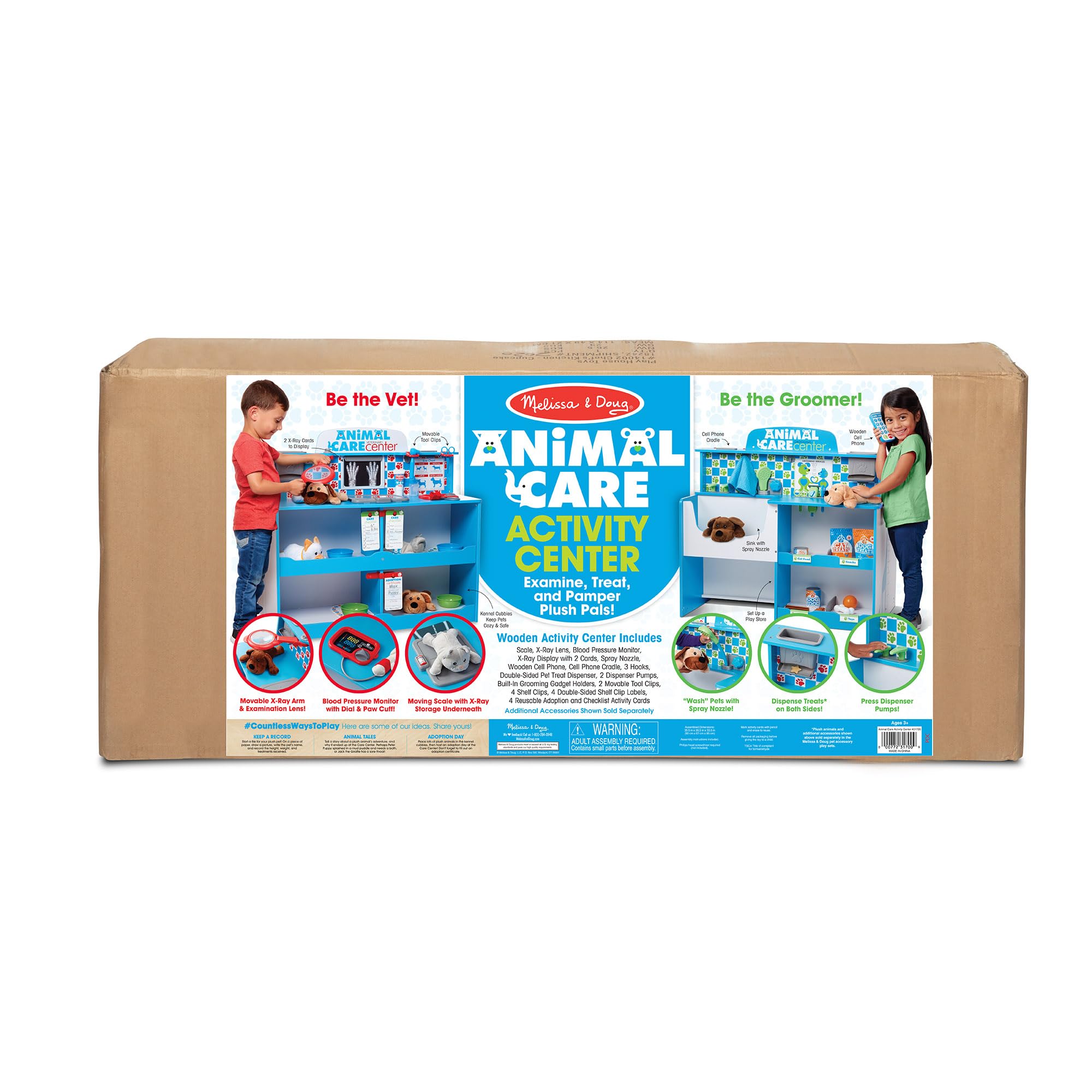 Melissa & Doug - Tierpflege Station - großes Spielset mit umfangreichem Zubehör für realistisches Rollenspiel, für Kinder ab 3 Jahren