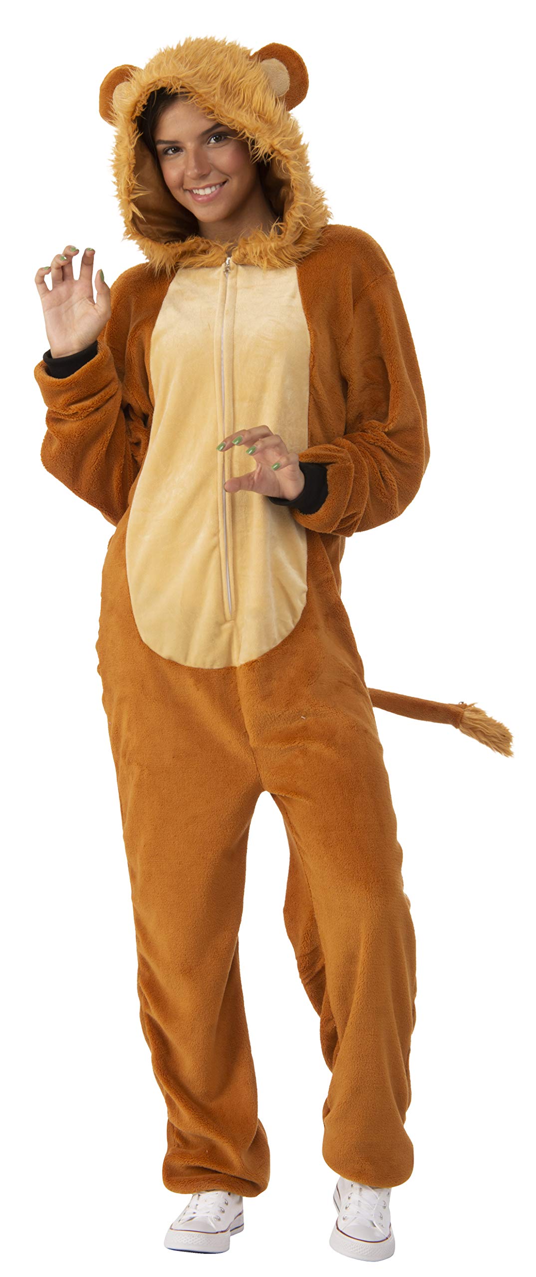 Rubies Women's Comfy Wear One-Piece Hooded Costume Jumpsuit Adult Sized, Lion, L/XL