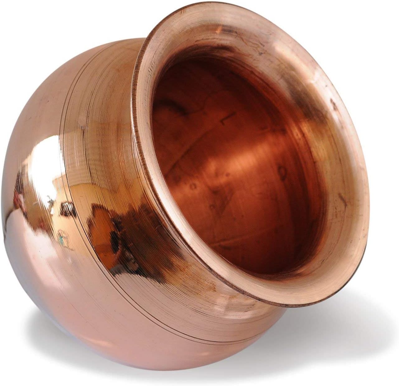 Pure Copper LOTA for PUJA | Drinking Water Big Size | Brown Color | HIEGHT 4.5" with PITAMBARI Shining Powder