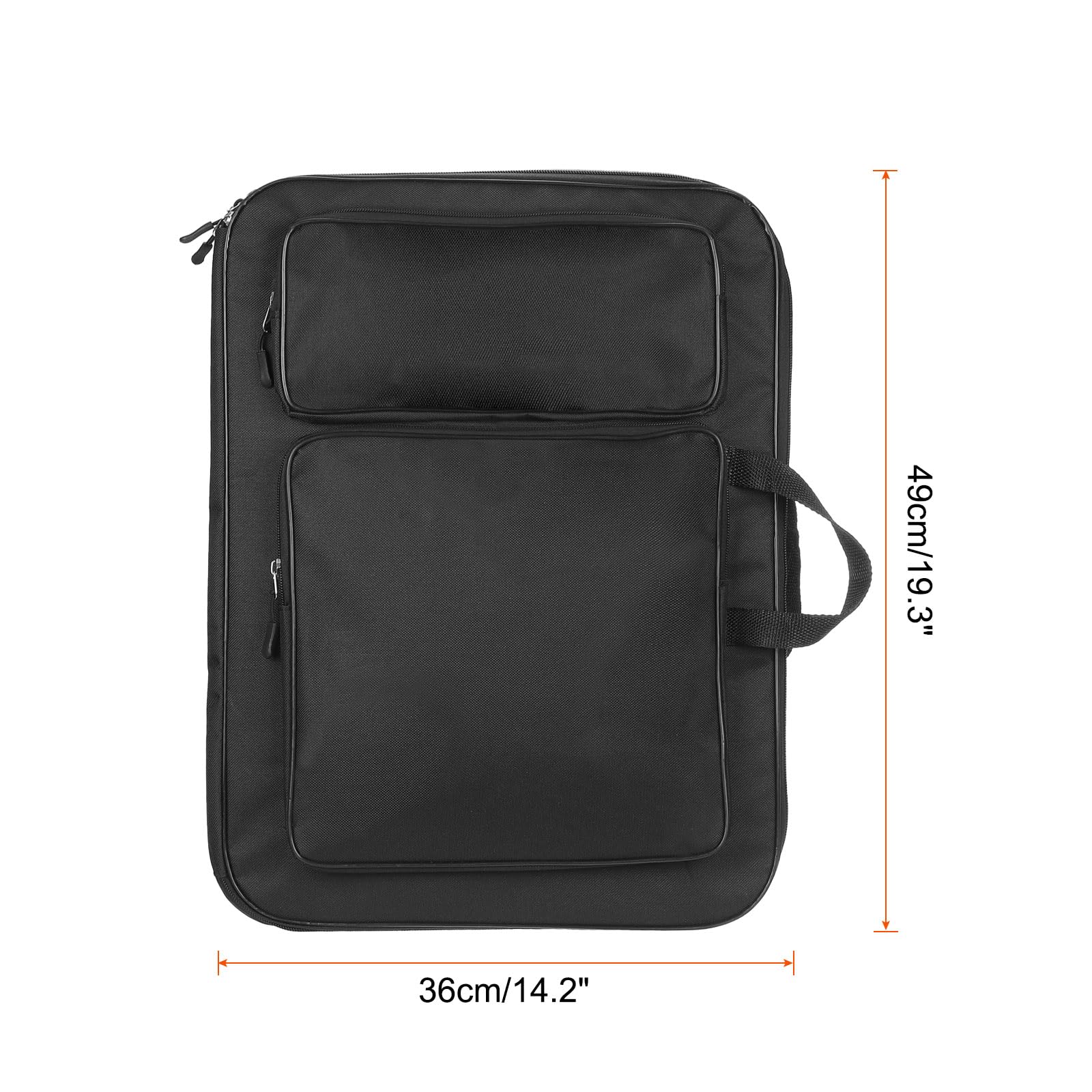 PATIKIL 14,2" x 19,3" Arte Portfolio Borsa Custodia Zainetto, Disegno Portaoggetti Organizer Cartella per Artista Disegno Tavola Pieghevole Cavalletto Tavolozza Schizzo, Nero