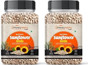 Happywally Sunflower Seeds 500g - Raw Seeds for Eating | Healthy Snacks | High in Vitamin, Fibre & Protein | Non - GMO | Diet Food
