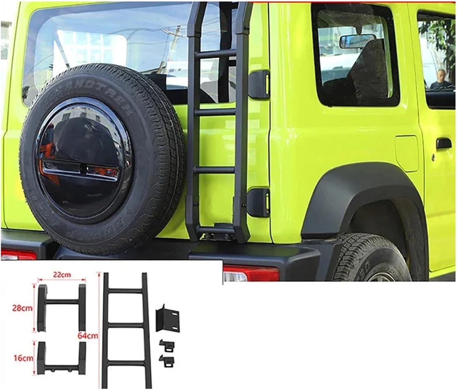 Car Rear Door Tailgate Ladder Accessories Compatible with Suzuki Jimny JB74 2019-2021 Protective Frames