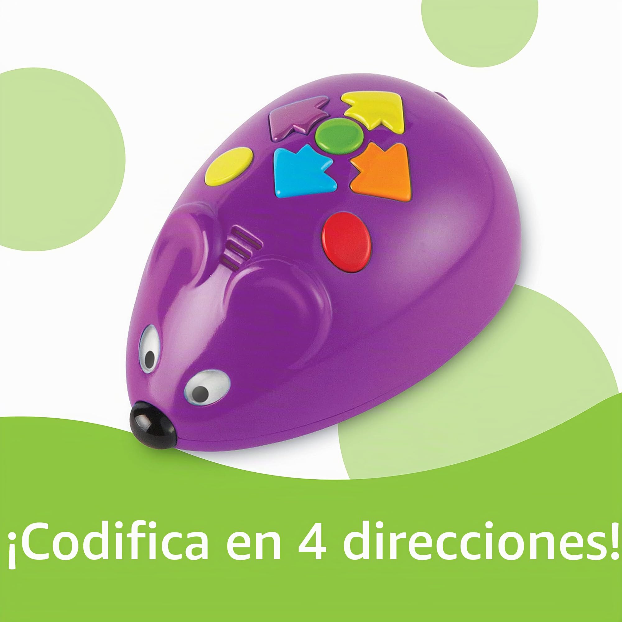 Learning Resources Code & Go Robot Mouse, Juguete Stem programable para niños 4-8 años, Incluye Tarjetas de codificación y Laberinto Educativo