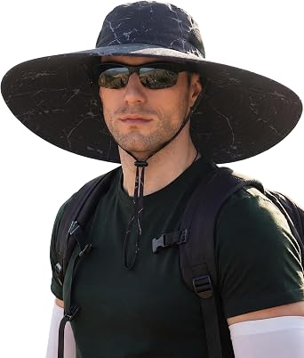 Mens Sun Hat Super Wide Brim Waterproof Breathable Bucket Hats for Men Fishing, Hiking, Camping Sun Hats for Men