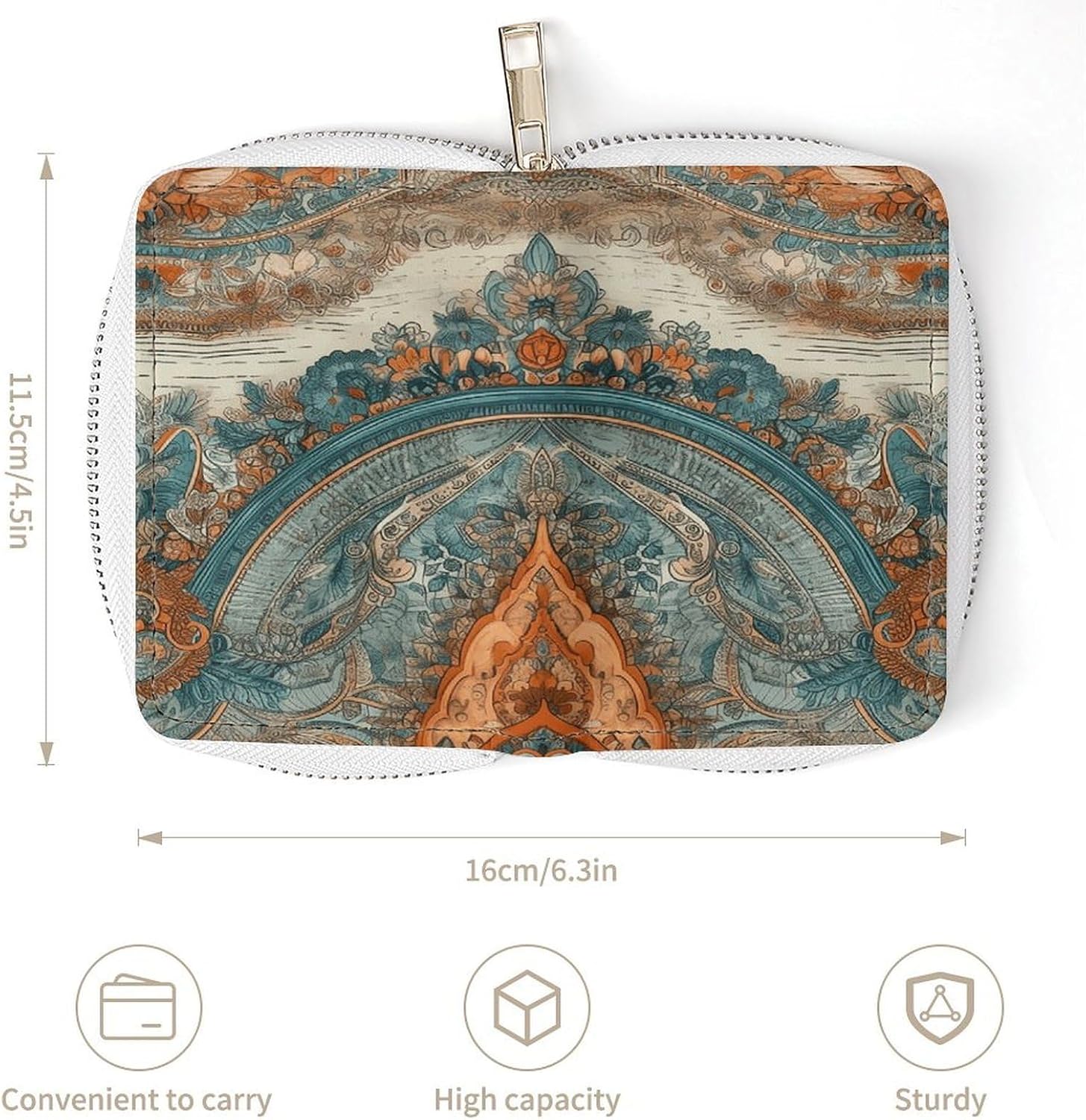 Bright Colorful Flowers Card Holder RFID Blocking,Credit Card Wallet for Women And Men,Card Case Organizer Bag with Zipper