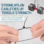 WALWAL 8 inch Cable Ties, Easy-Use Cable Management for Home, Office, and Outdoors | Strong Nylon | for Professionals, and Organizers (100 Pcs, Orange)