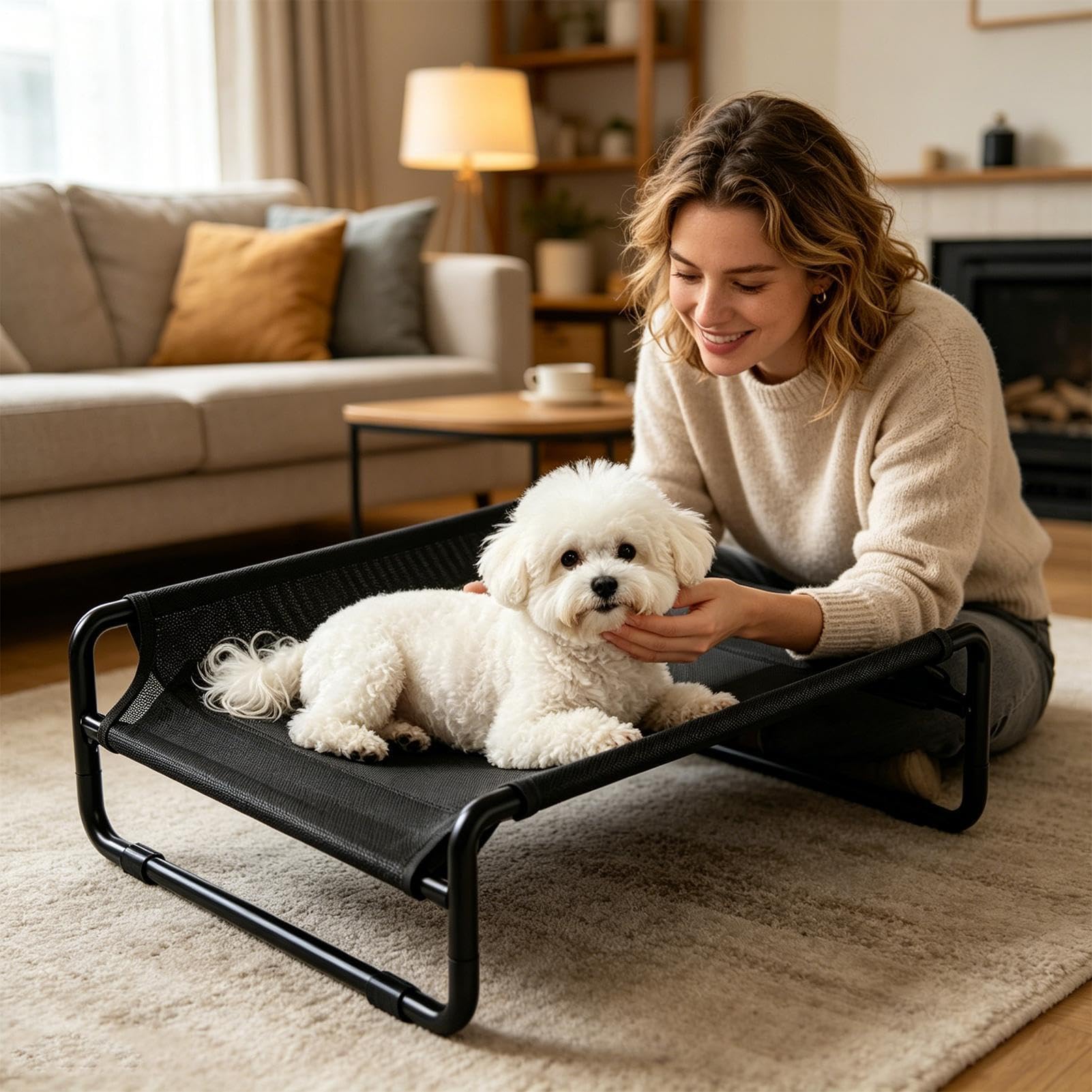 rialzato da cani Lavabile Traspirante | Cuccia da esterno per cani per Cuccioli e Cani di Piccola Media Grande Taglia, Campeggio Picnic